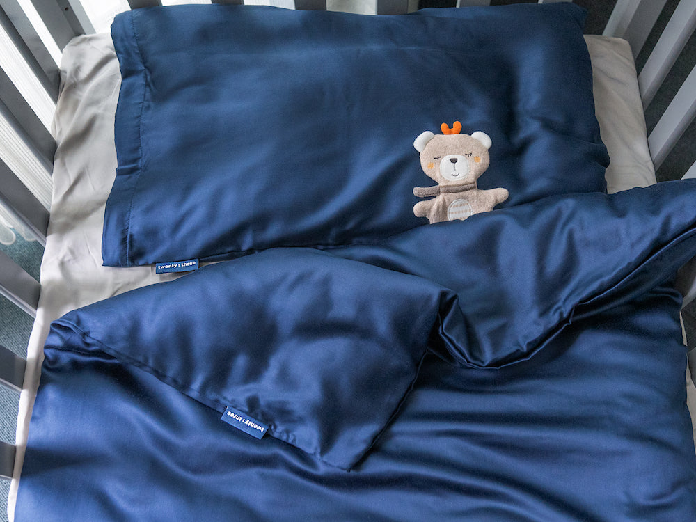 Kids Eukalyptus Bettwäsche Midnight Blue