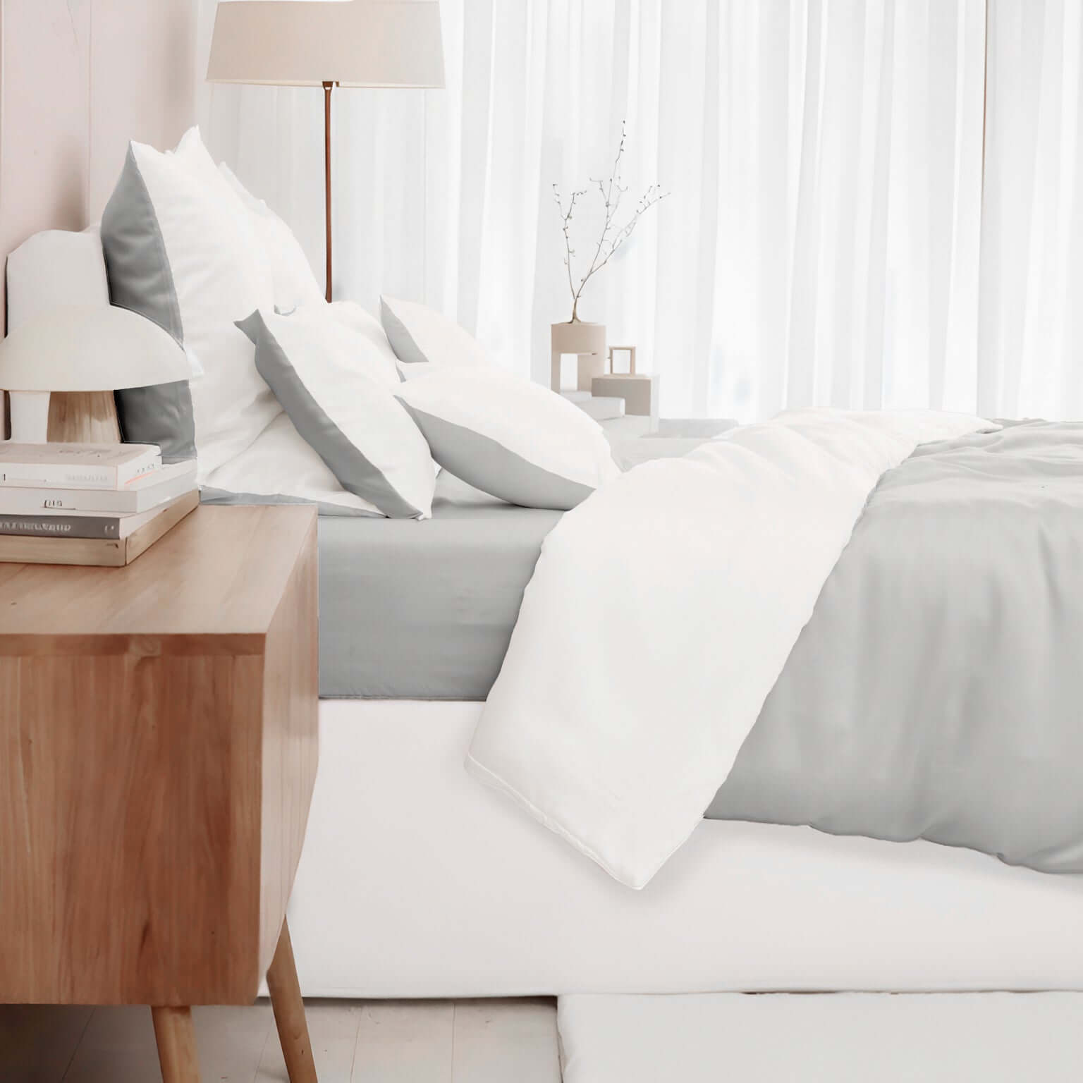 Lyocell Kissenbezug Gray-White, twenty:three®