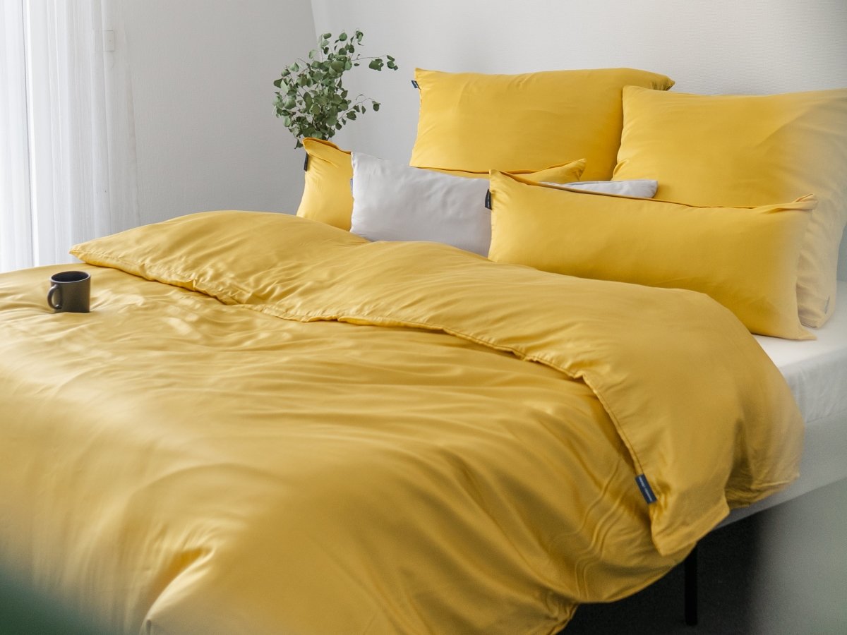 Eukalyptus Kissenbezug Shine Mustard