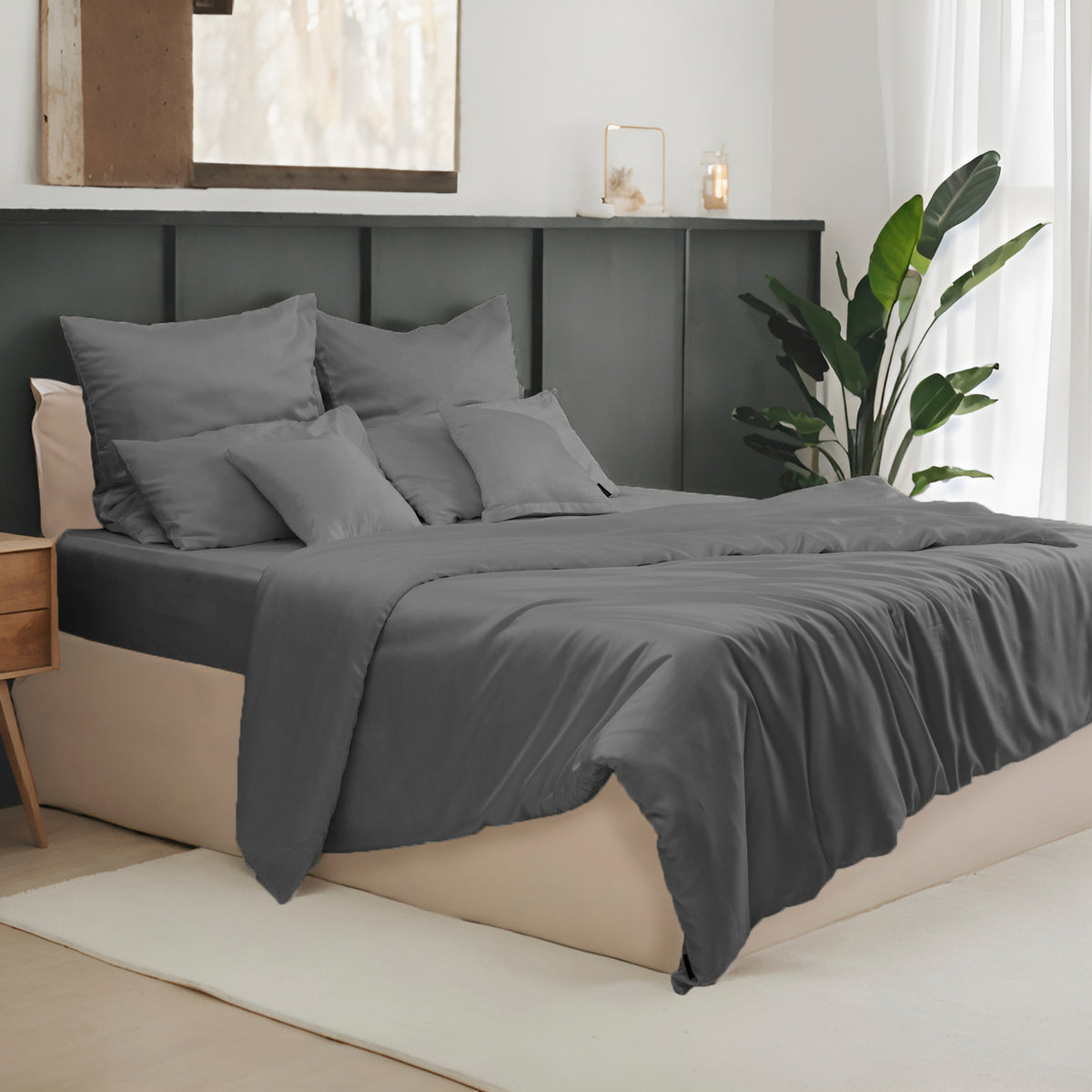 Lyocell Kissenbezug Dark Gray