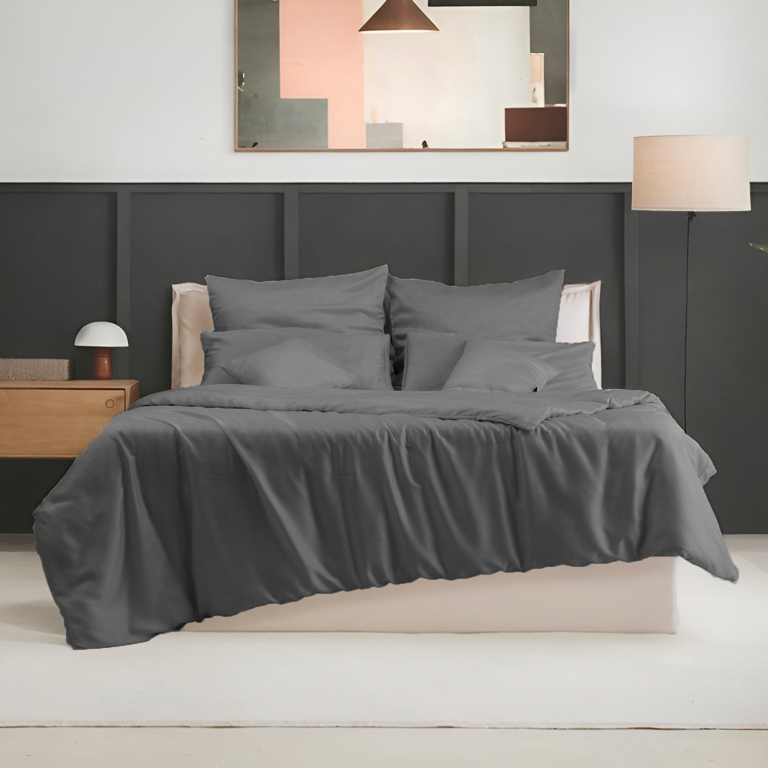 Lyocell Topper Spannbettlaken Dark Gray