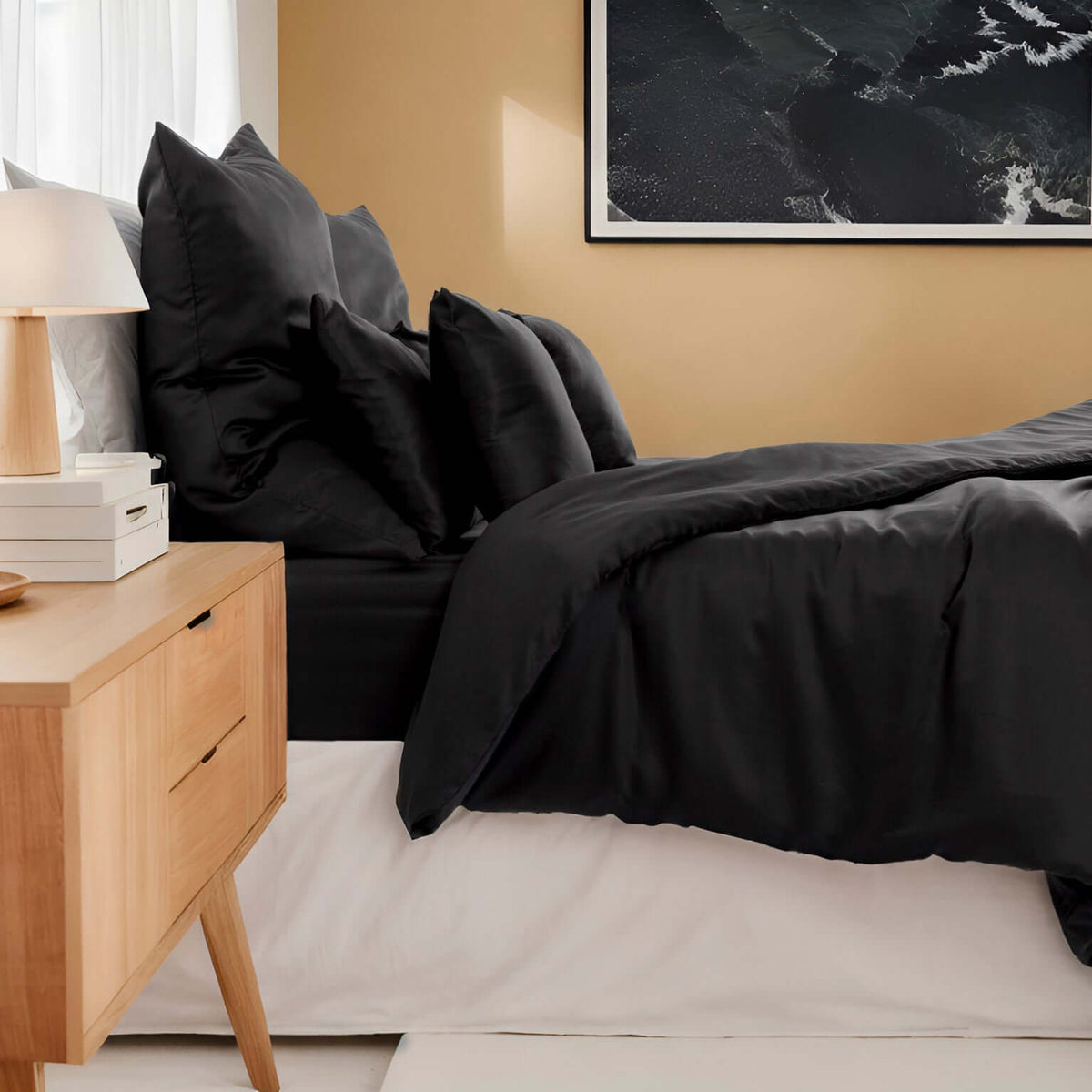 Lyocell Kissenbezug Jet Black, twenty:three®