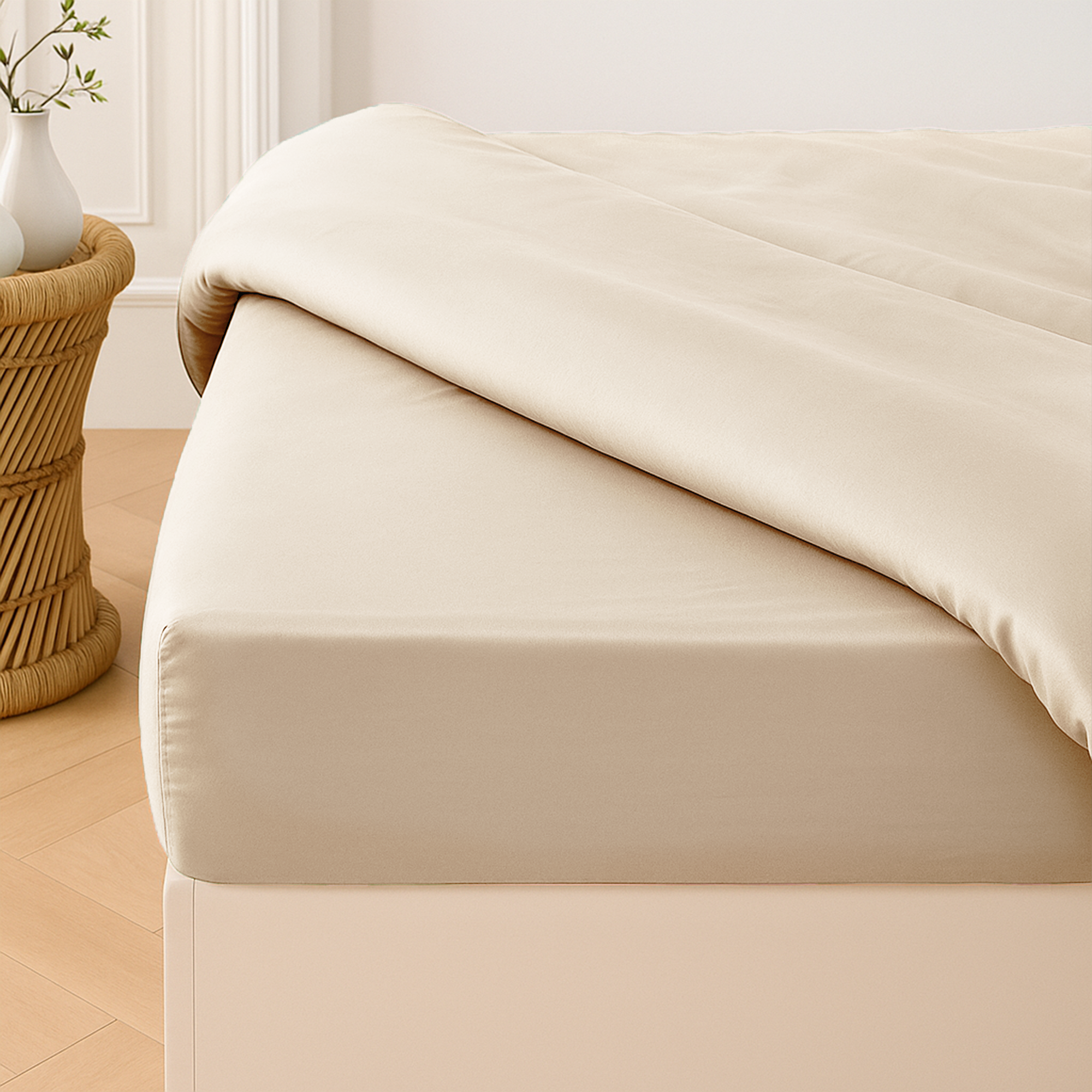 Lyocell Spannbettlaken Creme Beige