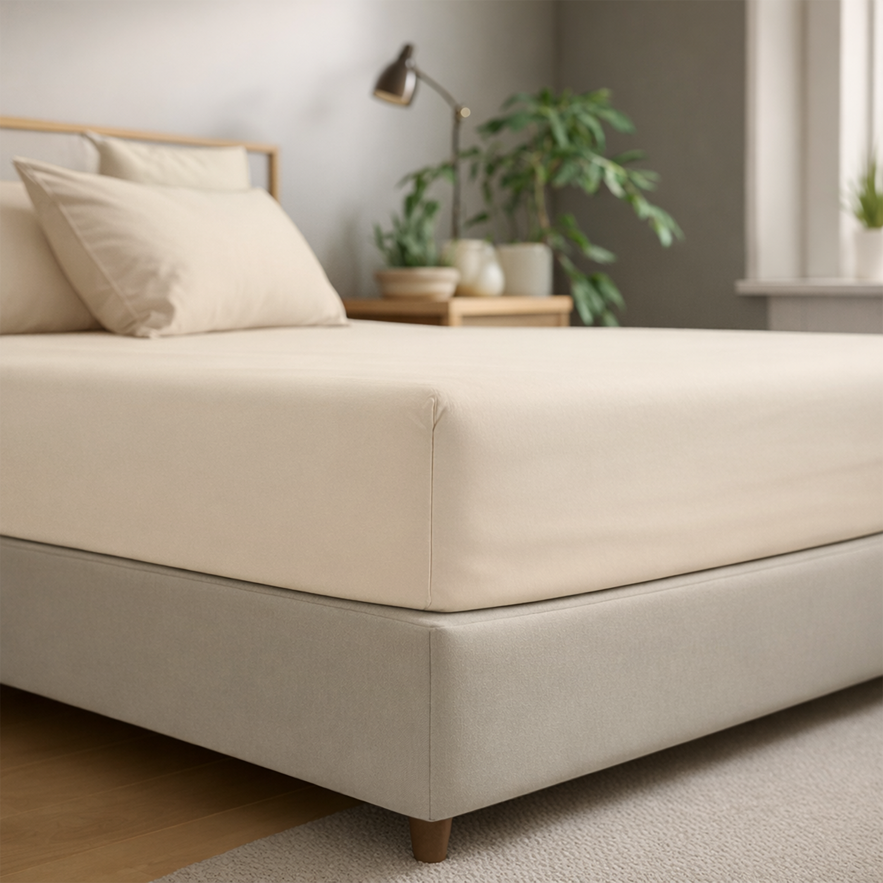 Lyocell Spannbettlaken Creme Beige